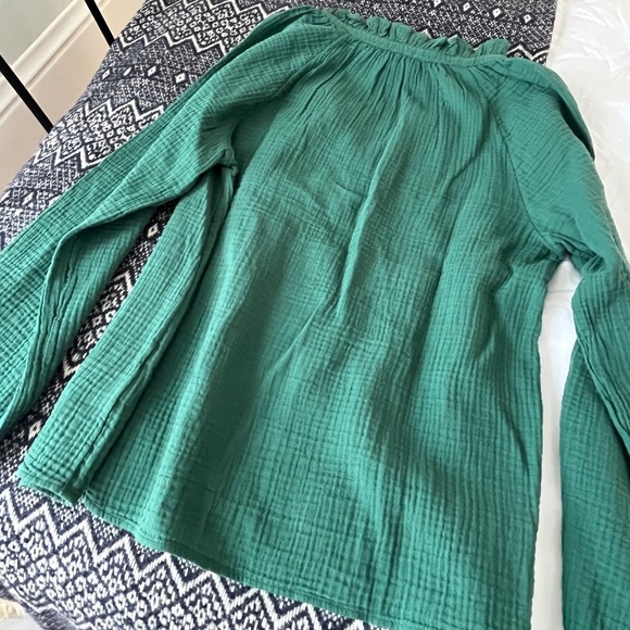 J.Crew Factory Lamppost Green Gauze blouse - Picture 2 of 11